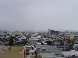 ホテル屋上から雪景色　東