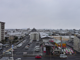 ホテル屋上から雪景色　南