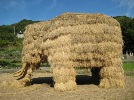 瀬戸内国際芸術祭2010in小豆島｜65・わらアート「象」