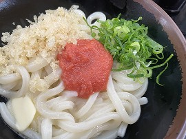 釜バターめんたいうどん(小)